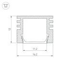 Профиль PDS-S-2000 ANOD Black RAL9005 | 020895 | Arlight