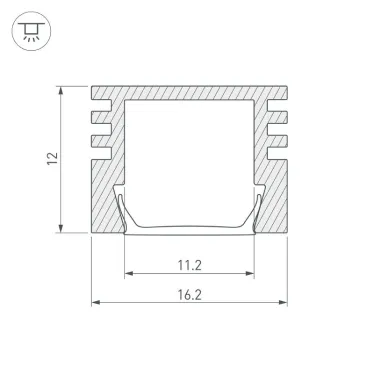 Профиль PDS-S-2000 ANOD Black RAL9005 | 020895 | Arlight