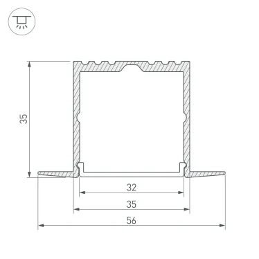 Профиль ARH-POWER-F-W35-2000 ANOD (ARL, Алюминий)
