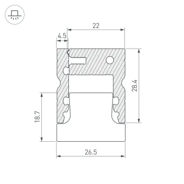 Профиль ARH-FLOOR27-H28-2000 ANOD (металл)