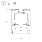 Профиль S2-LINE-5470-2500 SEAMLESS ANOD (arlight, Алюминий) | 029440 | Arlight