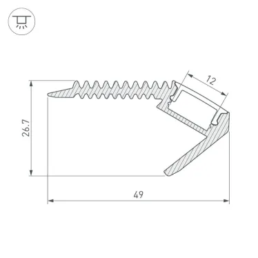 Профиль ARH-STAIR-W47-2000 ANOD | 016148 | Arlight