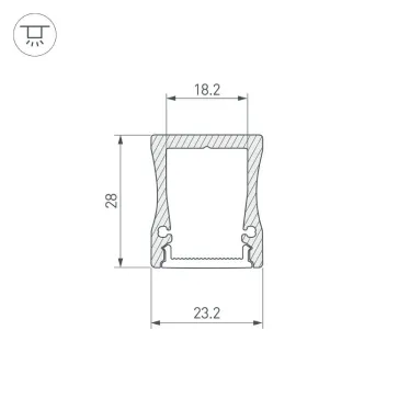 Профиль с экраном ALU-WIDE-H28-2000 ANOD+FROST | 014858 | Arlight