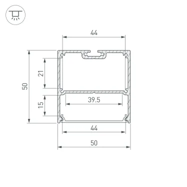 Профиль SL-LINE-5050-LW-2000 ANOD OLIVE GREY (Arlight, Алюминий)