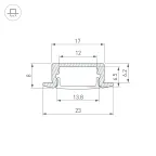 Профиль LINE-2308-F-2000 ANOD GOLD (Arlight, Алюминий)