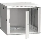                  Шкаф настенный 19' LINEA W 9U 600x600мм стеклянная дверь RAL7035
               