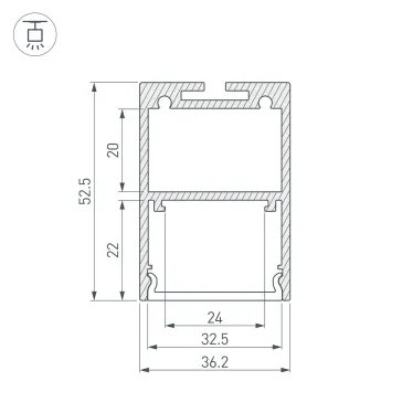 Профиль ARH-LINE-3750A-3000 ANOD (Алюминий)