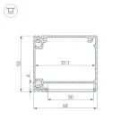 Профиль BOX60-SIDE-2000 ANOD | 017353 | Arlight