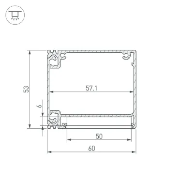 Профиль BOX60-SIDE-2000 ANOD | 017353 | Arlight