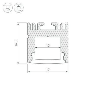 Профиль ARH-LINE-1716-2000 ANOD | 018685 | Arlight