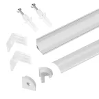 Профиль с экраном ARH-KANT-H16-2000 ANOD+OPAL (Алюминий)