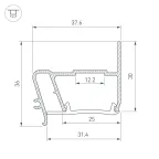 Профиль STRETCH-S-30-WALL-SIDE-2000 (STEP) (Алюминий)