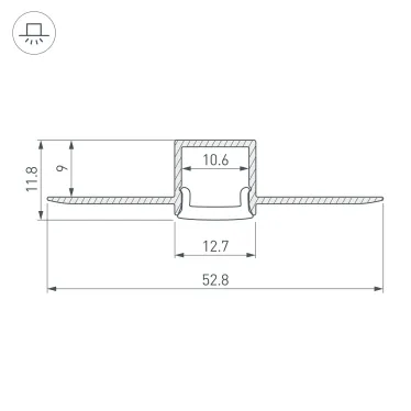 Профиль FANTOM-BENT-W12-TOP-2000 ANOD (ARL, алюминий)