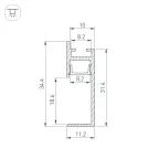 Профиль PLINTUS-H35-F-2000 WHITE (Алюминий)