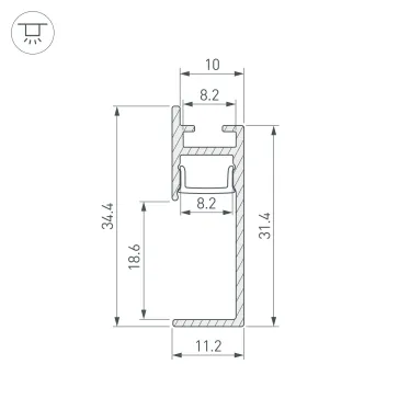 Профиль PLINTUS-H35-F-2000 WHITE (Алюминий)