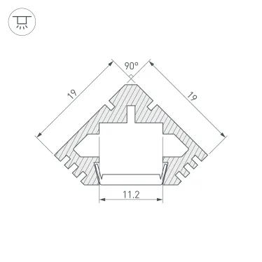 Профиль PDS45-T-2000 ANOD White (ARL, Алюминий)