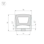 Силиконовый профиль WPH-FLEX-1414-TOP-S11-5м WHITE (Силикон)