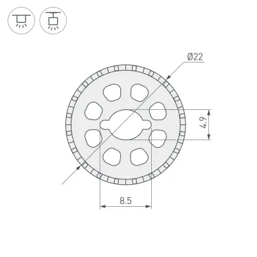 Профиль силиконовый WPH-FLEX-ROPE-D22-360deg-S8-5m WHITE (ARL, силикон)