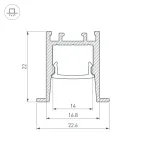 Профиль SL-COMFORT-2322-F-2000 ANOD BLACK (ARL, Алюминий)