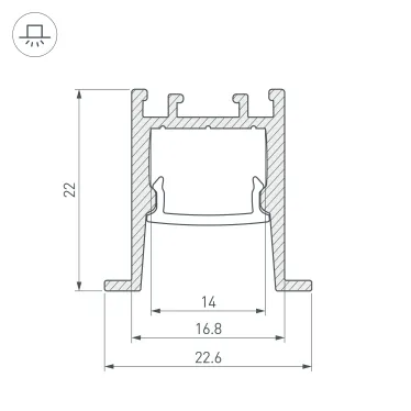 Профиль SL-COMFORT-2322-F-2000 ANOD BLACK (ARL, Алюминий)