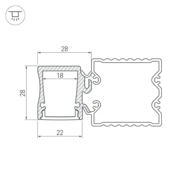 Профиль с экраном ALU-BASE-WH28-2000 ANOD+FROST | 015460 | Arlight