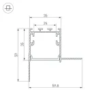 Профиль с экраном SL-LINIA32-FANTOM-EDGE-2500 ANOD+FROST (Arlight, Алюминий) | 031375 | Arlight