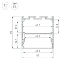 Профиль LINE-M-5050-2000 BLACK (ARL, Алюминий)