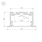 Профиль S2-LINIA69-F-2500 SEAMLESS ANOD (ARL, Алюминий)