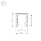 Профиль SL-MINI-8-2000 ANOD BLACK (ARL, Алюминий)