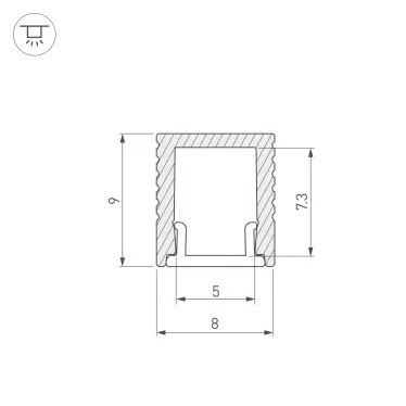Профиль SL-MINI-8-2000 ANOD BLACK (ARL, Алюминий)