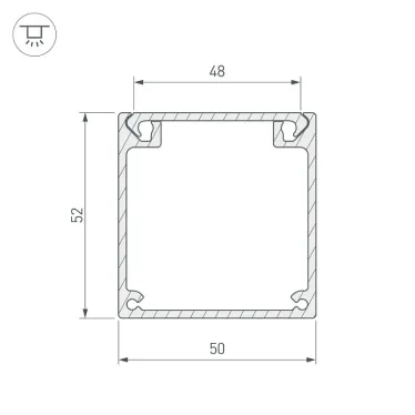Профиль BOX52-2000 ANOD | 017356 | Arlight