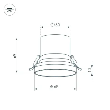 Экран матовый ROUND-D18-2000 OPAL (ARL, Пластик)