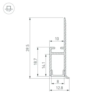 Профиль WALL-FANTOM-W10-2000 ANOD (Алюминий)