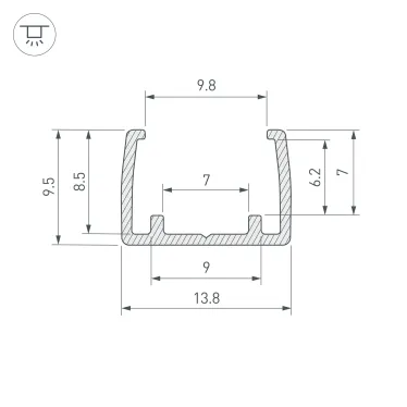 Профиль COB-GERM-8-L1000 (ARL, Пластик)