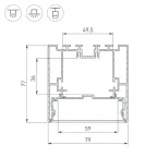 Профиль с экраном S2-LINE-7977-2500 ANOD+OPAL | 021174 | Arlight