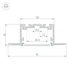 Профиль SL-LINIA55-FANTOM-2500 SEAMLESS ANOD (ARL, Алюминий)