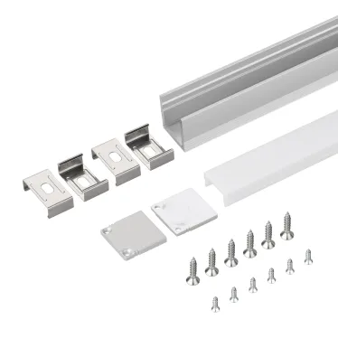 Профиль с экраном SL-SLIM20-H20-2000 ANOD+OPAL (Алюминий)
