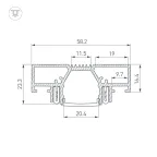 Профиль STRETCH-20-CEIL-D-CENTER-2000 WHITE (Arlight, Алюминий)