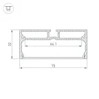 Профиль с экраном SL-LINE-7532-2000 ANOD (ARL, Алюминий)