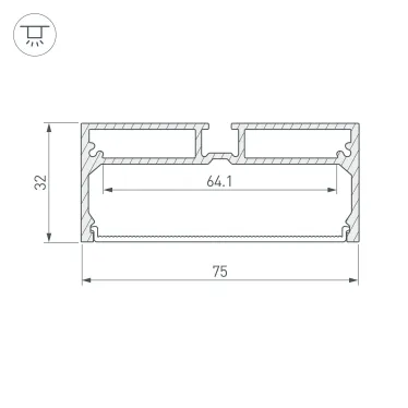 Профиль с экраном SL-LINE-7532-2000 ANOD (ARL, Алюминий)