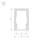 Профиль SL-MINI-8-H12-2000 BLACK (Arlight, Алюминий)