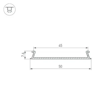 Профиль-верх TOP-LINIA53-С-2000 ANOD | 016990 | Arlight