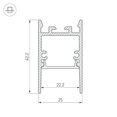 Профиль SL-COMFORT-2542-2000 ANOD BLACK (Arlight, Алюминий) | 031729 | Arlight