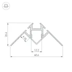 Профиль ARH-DECORE-S12-INT-2000 ANOD внутренний (ARL, Алюминий)