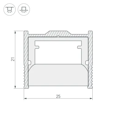 Профиль-держатель WPH-FLOOR22-2000 ANOD (ARL, Металл)