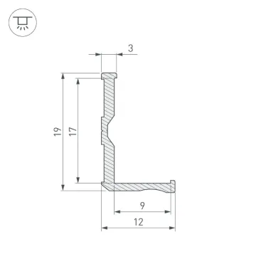 Профиль ALM-BASE-H10-2000 RAL9016 | 026691 | Arlight