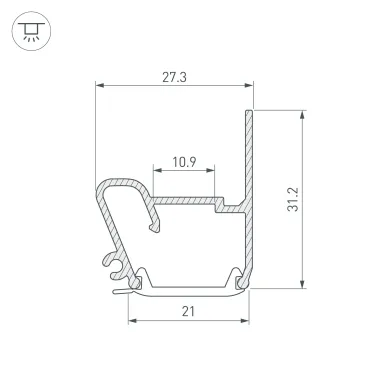 Профиль STRETCH-S-20-WALL-SIDE-2000 (RESPECT-ST)