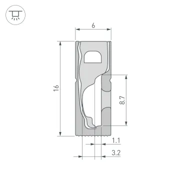 Силиконовый профиль WPH-FLEX-0616-SIDE-S9-5m BLACK (Arlight, Силикон)
