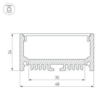 Профиль ARH-LINE-2448-2000 ANOD | 018684 | Arlight