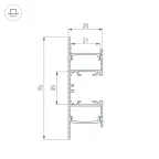 Профиль WALL-2575-DUAL-2000 ANOD (ARL, алюминий)